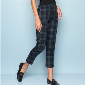 Brandy Melville Green and Blue Plaid Pants